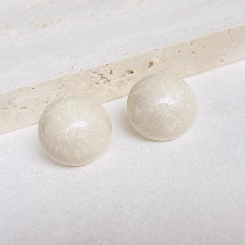 New Chelizi Red Earrings Enamel Dropping Oil Earrings for Women's Advanced Sense Colorless Round Ball Earrings