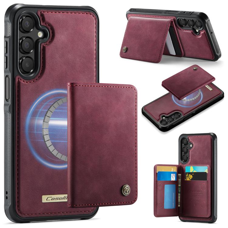 CaseMe Me80 Magnetic RFID Wallet Phone Case For Samsung Galaxy S24 FE 5G, Detachable Multi Card Slot Kickstand Anti-Theft Cover