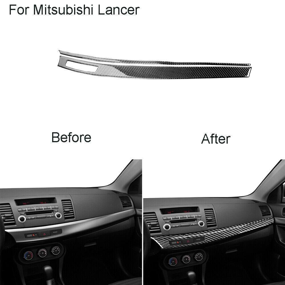 Carbon Fiber Center Dashboard Panel Cover Trim For Mitsubishi Lancer 2008-2015