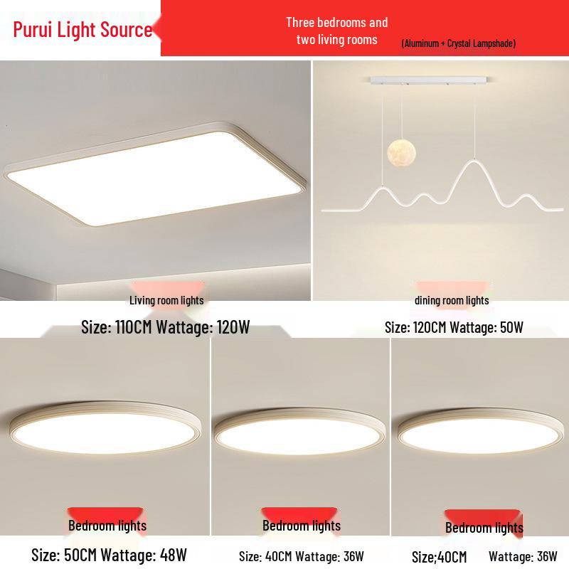 Ultra-Thin Minimalist Ceiling Light with Full Spectrum Eye Protection for Living Room or Bedroom