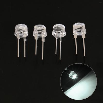 20 Stück LED 8 mm Strohhut-Lampenperle weißes Kaltlicht 0,75 W Leuchtdiode