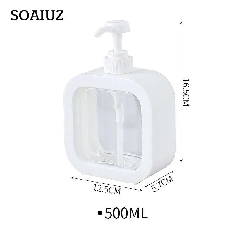 Soap Dispenser White Liquid Lotion Hand Pump Soap Dispenser Refillable Shampoo Bottle Plastic Bathroom Lotion Bottle