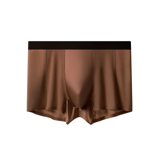

Мужское боксерское нижнее белье средней посадки, облегающего кроя, шорты-брифы с высокой эластичностью L коричневый