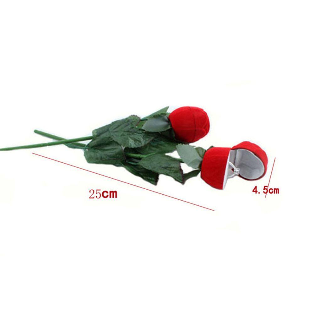 Unique Romantic Hot Flower Engagement Velvet Box Red Wedding Pendant Storage Gift Rose Ring Jewelry