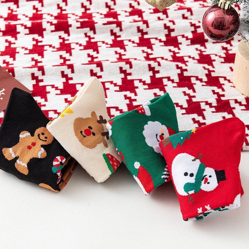 Christmas Socks Woman Funny Santa Claus Christmas Snowman Socks Kawaii Cartoon Animal Girl Cute Christmas Gift Socks