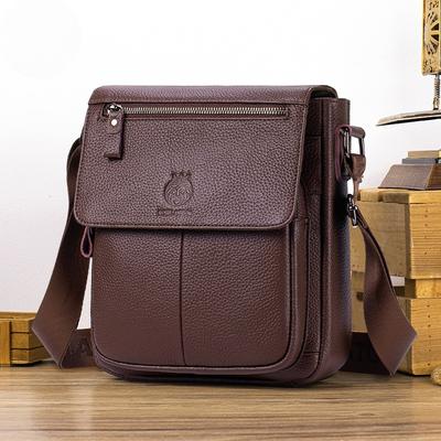 Sac à Bandoulière Unique en Cuir pour Homme - Sac Bandoulière Rétro Grande Capacité Décontracté avec Design à Rabat