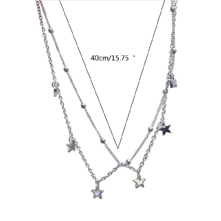 Fashionable Neck Jewelry Star Necklace Double Layer Star Choker Gift for Girls