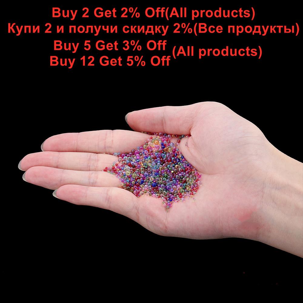 10/20g 0.4-3mm Mini Bubble Ball Beads Tiny Glass Bead Resin Filling for Silicone Mold UV Resin Epoxy Filler DIY Nail Art Decor