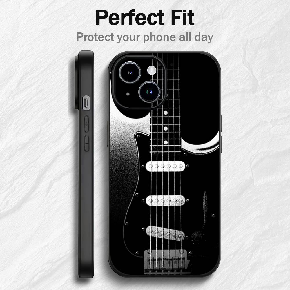 Klasyczna Muzyka Gitara Etui na Telefon Dla iPhone 17 16 15 14 13 12 PRO MAX PLUS Mini TPU Miękkie Przyjazne dla Skóry etui