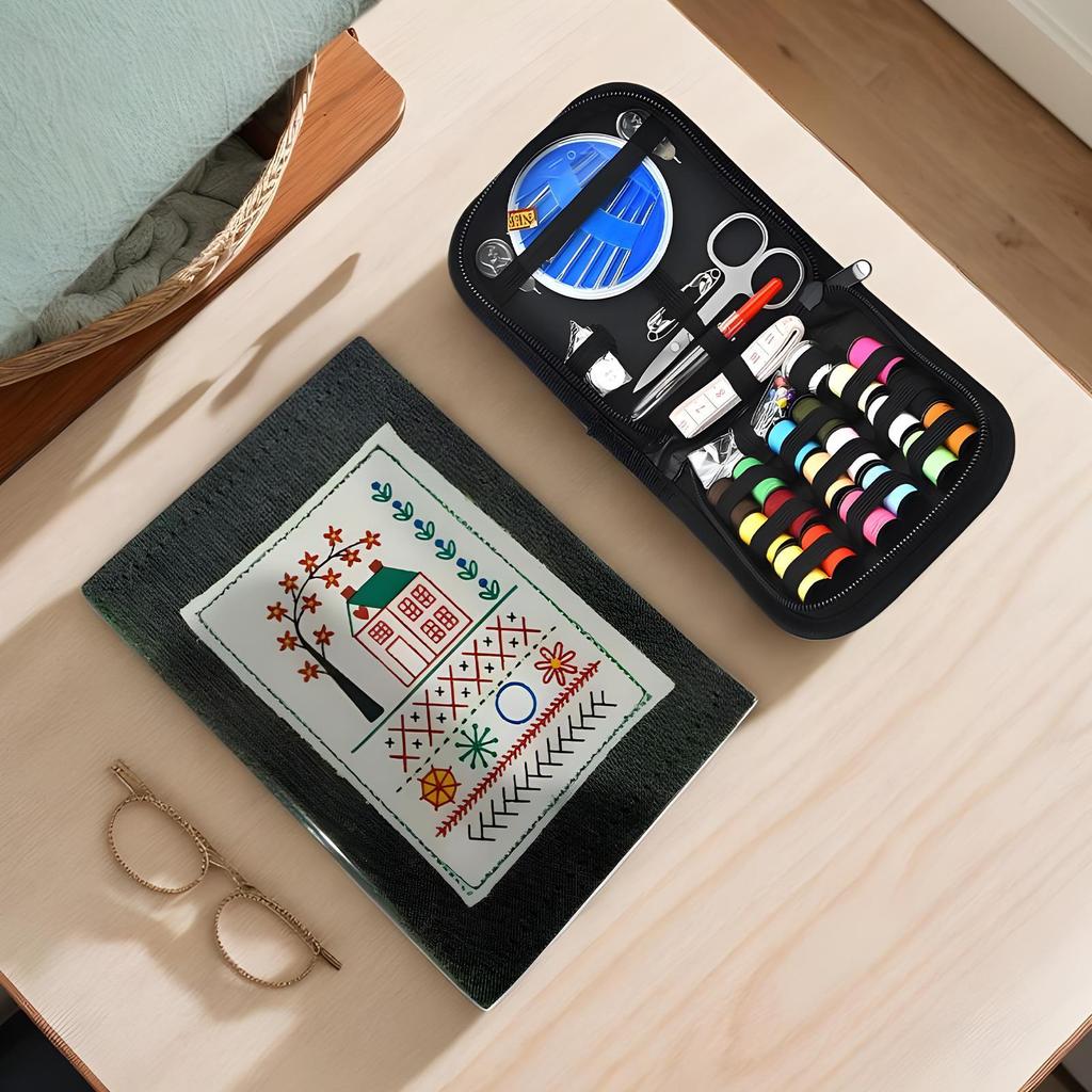 67 Pcs Embroidery Kit for Beginners with Patterns, Easy Sewing Starter Kit for Adults & Teens to Learn DIY Crafts
