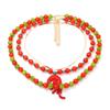 Fashion summer beach vacation lobster pendant double-layer splicing round beaded necklace trendy personalized women's models