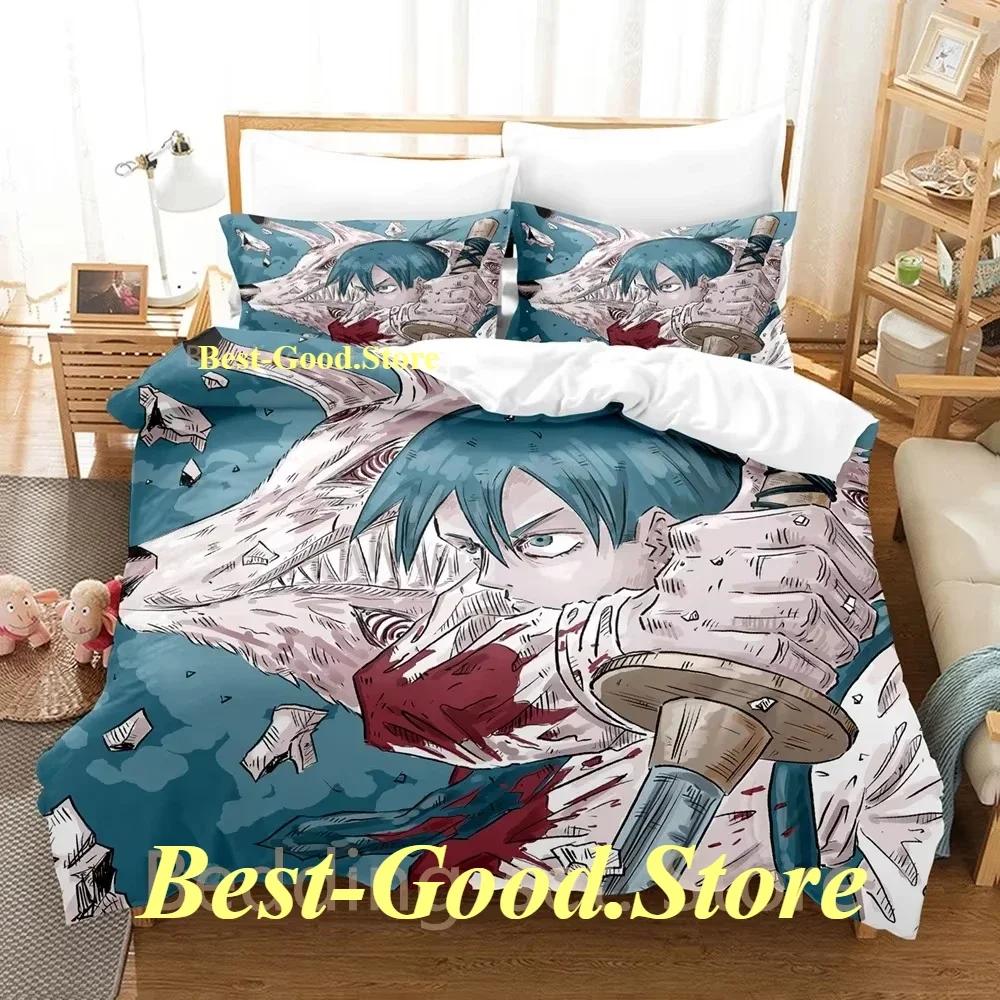 Fox Dveil Kon chainsaw man Bedding Set Printed Bed Set With Pillowcase Bed Duvet Cover Single Double Queen Super King Size