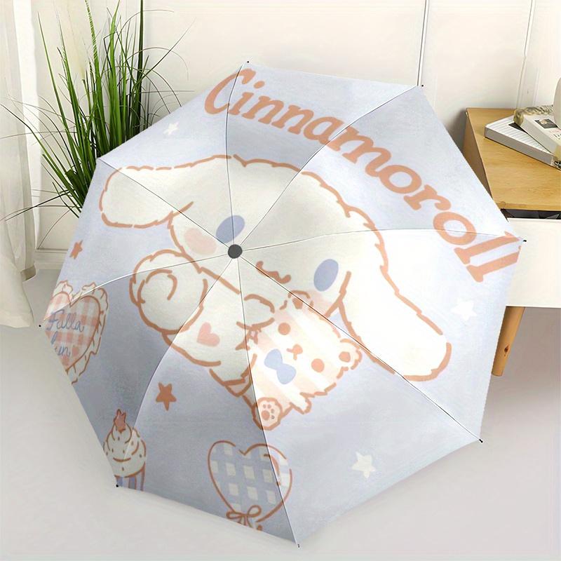 1pc Dessert Cinnamoroll Theme Pattern Beautiful Looking Automatic Folding Umbrella, 3 Folding, 8 Iron Frame Design, Durable and Suitable for Travel an
