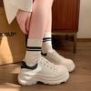 Platform white shoes women's 2025 spring new versatile Korean version of board shoes popular high-end lace-up sports and leisure shoes