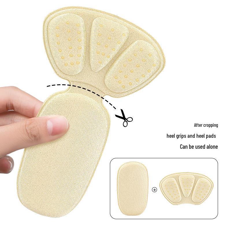 Heel Sticker 2-in-1: Thickened, Anti-Abrasion Non-Slip Pad for High Heels; Adjustable Half-Size Adhesive for Secure Fit