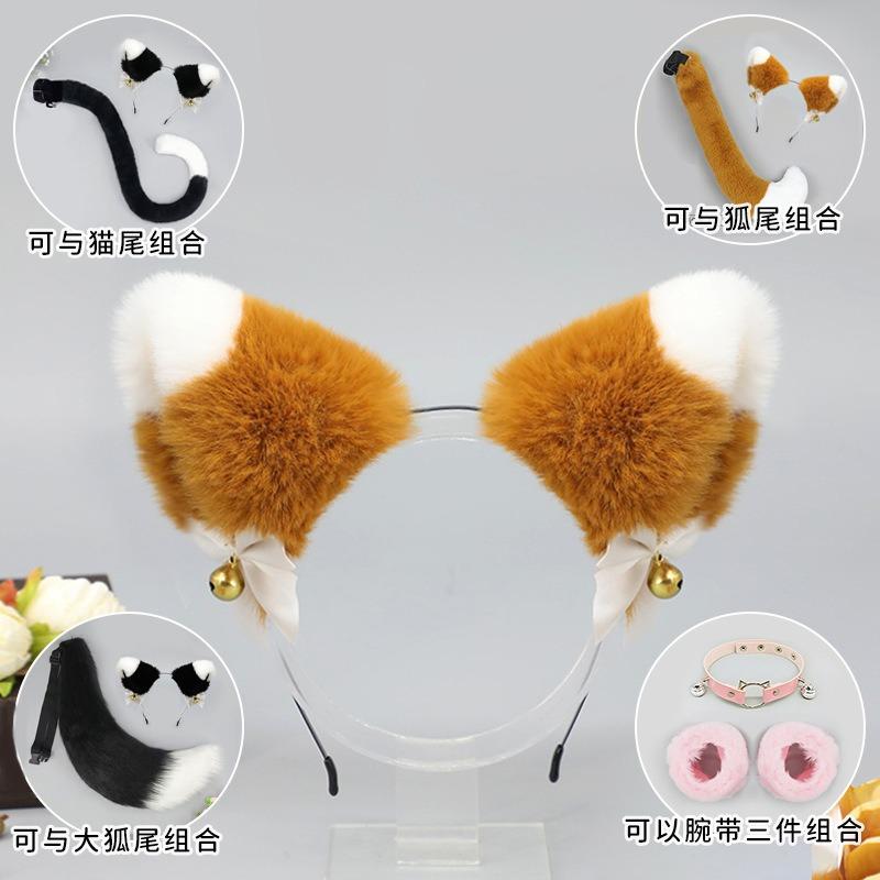 Handmade Japanese Beast Ear Headband Cute Plush Cat Ears Lolita Headdress Fox Ear Accessories Cat Ear Headband