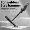 Welding Chipping Hammer - Rust Removal & Slag Cleaning Tool with Spring Handle and Hook for Glass Breaking & Ice Chipping
