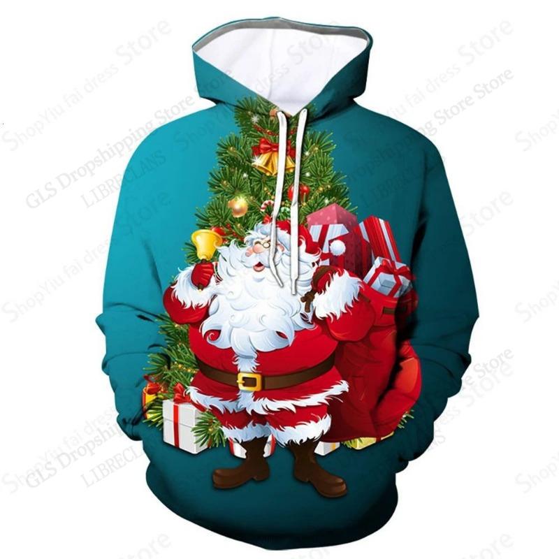Christmas Tree Santa Claus 3d Print Hoodie Men Women Fashion Merry Christmas Hoodies Sweatshit Elk Coat Women Sweats Men Clothes