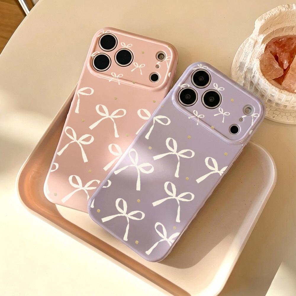 Sweet Bowknot Phone Case For iPhone 17 Pro Max Case For iPhone 16 15 14 13 12 Pro Max 11 Silicone Shockproof TPU Bumper Cover