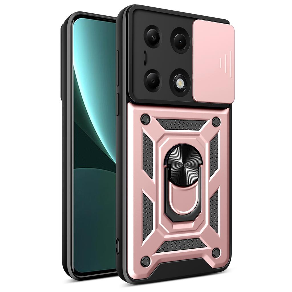 For Xiaomi Redmi Note 13 Pro 4G/Poco M6 Pro 4G Phone Case Slide Lens Guard Bump Proof PC+TPU Shell