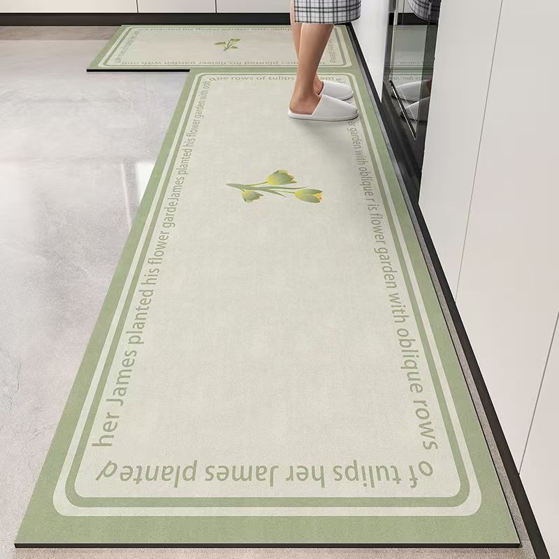American Retro Kitchen Floor Mat Diatomaceous Mud Absorbent Wipe Bathroom Non-Slip Waterproof Carpet Home Decoration