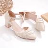 zapatos de mujer lady cute pointed toe beige office career work pumps women fashion buckle strap spring summer heel shoes ga323
