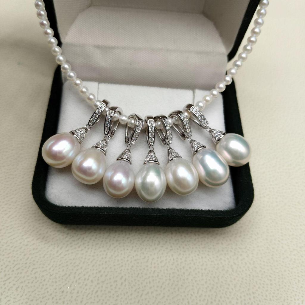 9-10mm Freshwater Pearl Drop Pendant with S925 Silver Clasp Necklace