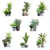 2Pcs Green Plant Potted Wall Decal Waterproof Removable Wall Sticker for Bedroom Living Room Study Room Home Decor