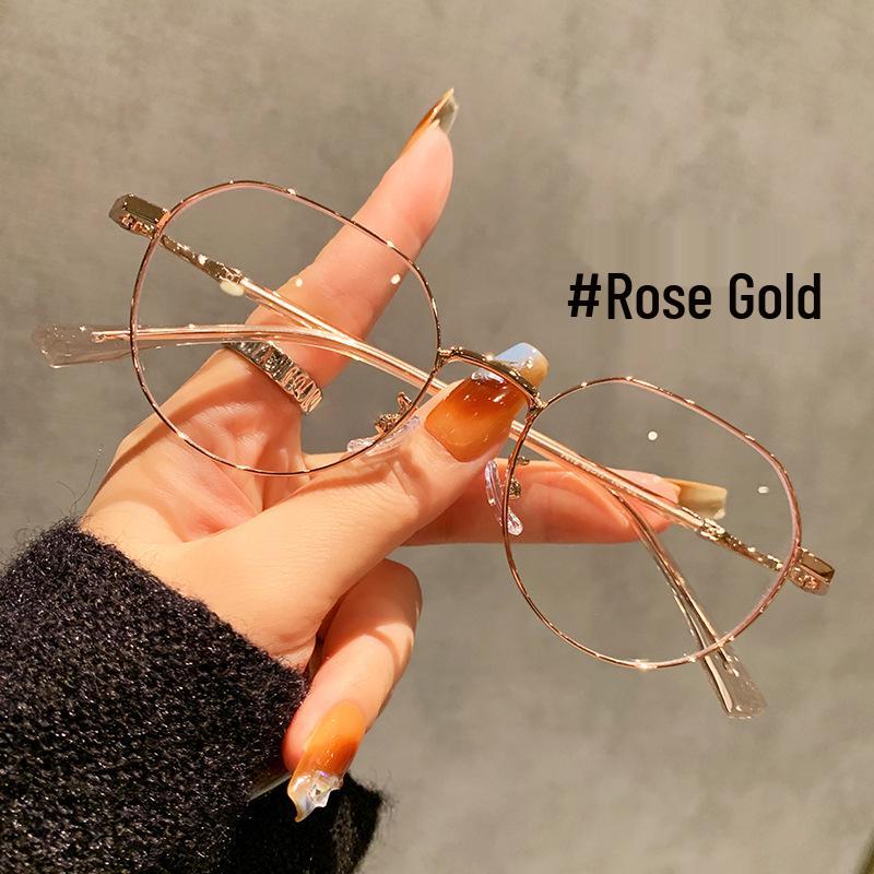 

Женские очки с тонкой золотой проволочной оправой, блокирующие синий свет, маленькая оправа, длинные дужки, освежающие лицо, готовы для установки линз по рецепту