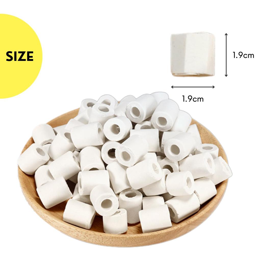 NYANDELMO ND-0126-R04-WH-1000g Ceramic Filter Ring for Aquariums, 1000g, Improves Water Quality for Ornamental Fish and Aquariums