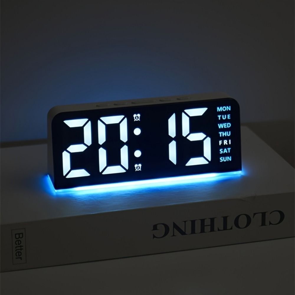 4 Levels Brightness Digital Alarm Clock Dual Alarms Electronic LED Clock  Bedside Use