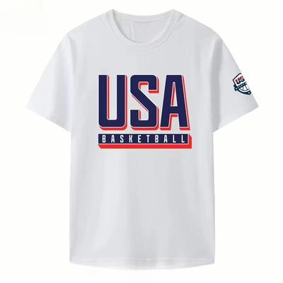 USA Basketball TrikotsNationalmannschaftstrikotsSport Herrenbekleidung Kurzarm Rundhals Druck Pullover T-Shirt Übergroßes T-Shirt