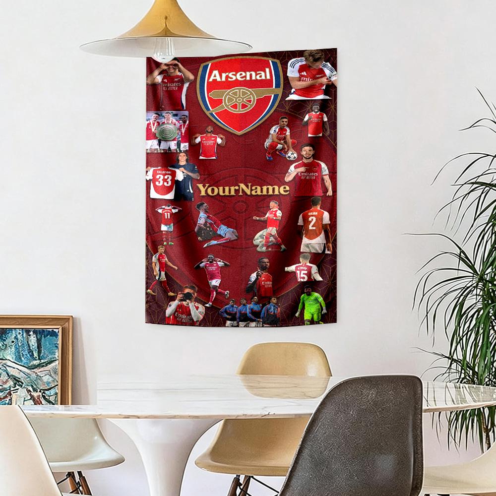 Arsenal Custom Ditt Navn Vægdekoration Vægtæppe Kunst Til Kæledyrsminde Fødselsdag Bryllupsfest Baggrund Familiegave