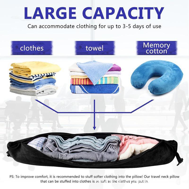 Popular Travel Neck Pillowcase & Storage Bag - Portable & Fillable for Airplane Use