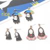 925 Silver Spirited Away No-Face Man Cartoon Earrings, Creative Alloy Drip Oil Ear Studs Jewelry.