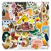 50 Arabic Style Waterproof Stickers for Outdoor, Travel, Car, Notebook, and Stationery Decor