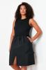 Women's Style Plus Size Black A-Line Woven Dress