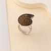 European and American Style Ammonite Conch Slice Ring, Copper-Plated White, Adjustable Open Design