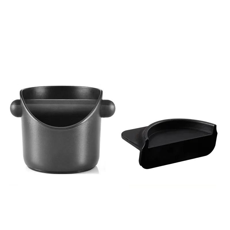 Ensemble de 2 boîtes à marc de café Poubelle à déchets de marc de café pour le rangement sur le comptoir Marc de café Barre de frappe amovible Accessoires pour espresso