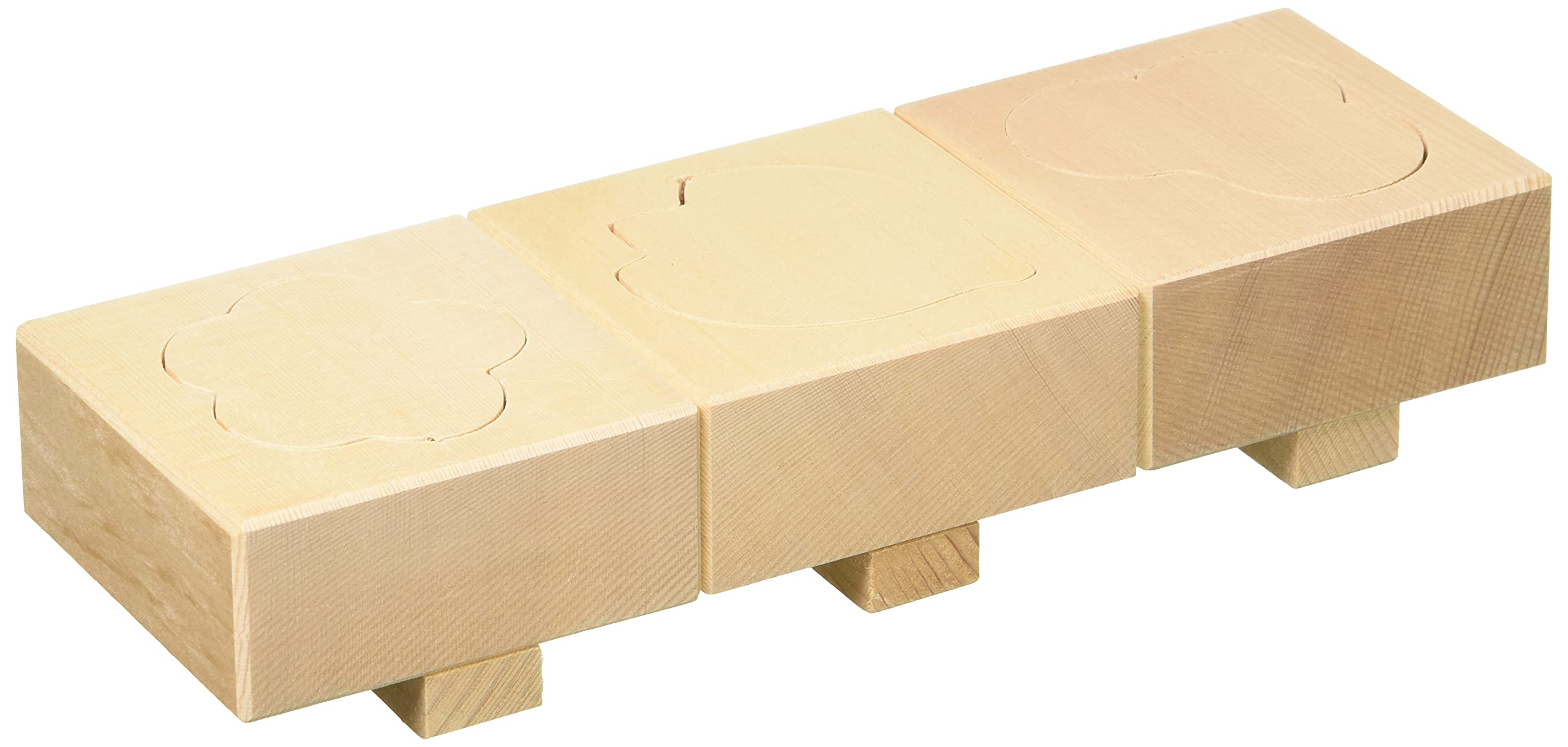 

Набор из 3 деревянных прессов для суши, дизайны «Сосна», «Бамбук» и «Слива», идеально подходит для праздников