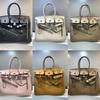 Ml2024 Echtes Leder Damentasche Swift Leather 25 Parodie Weiche Oberschicht Rindsleder Punkkette Platintasche Handgehaltenes diagonales Kreuz