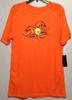 Men's T-Shirt UGO Sport Crew Neck WAVES White Black Aqua Orange Tee 100% Cotton