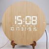 LED Wooden Clock Luminous Digital Light Luxury Living Room Wooden Digital Perpetual Calendar Temperature Electronic Digital Wall Clock Mute