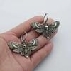 Personality Trendy Punk Ancient Death Moth Skull Dangle Earrings for Women Men Hallowmas Party Gothic Jewelry Accessories Gifts