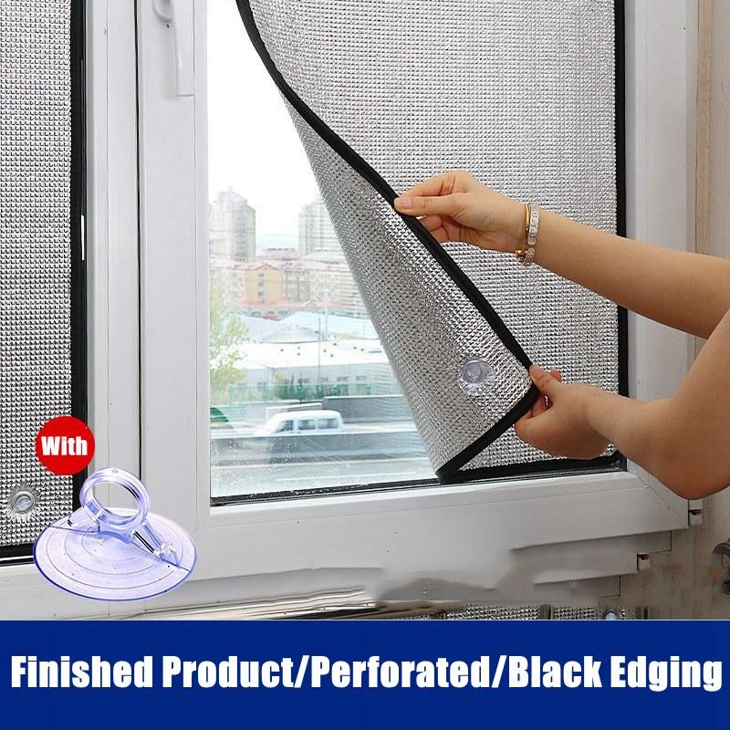 Summer Window Heat Preservation Film Alumunum Foil Self-Adhesive Sunshade Curtain Indoor Windproof Insulation Shading Screen