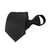 Lazy Zipper Tie 8Cm Black Glossy Men'S Business Free Pull Tie Formal Wear Easy To Pull Tide