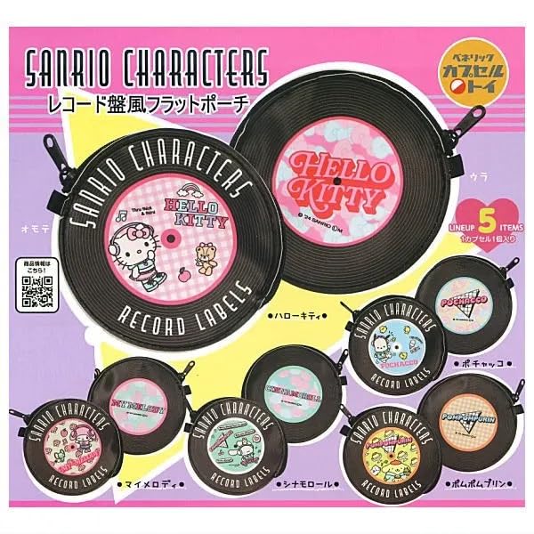 

Набор плоских кошельков с персонажами Sanrio, 5 штук, в стиле пластинок