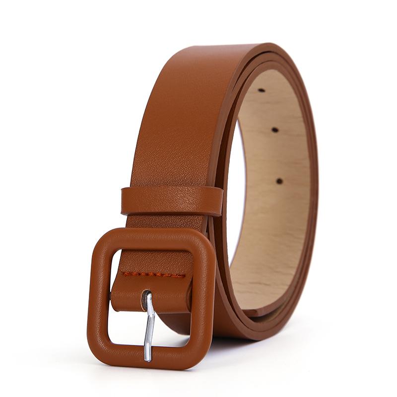 Women's Versatile Black Leather Belt - Korean Style Fashion Accessory for Jeans