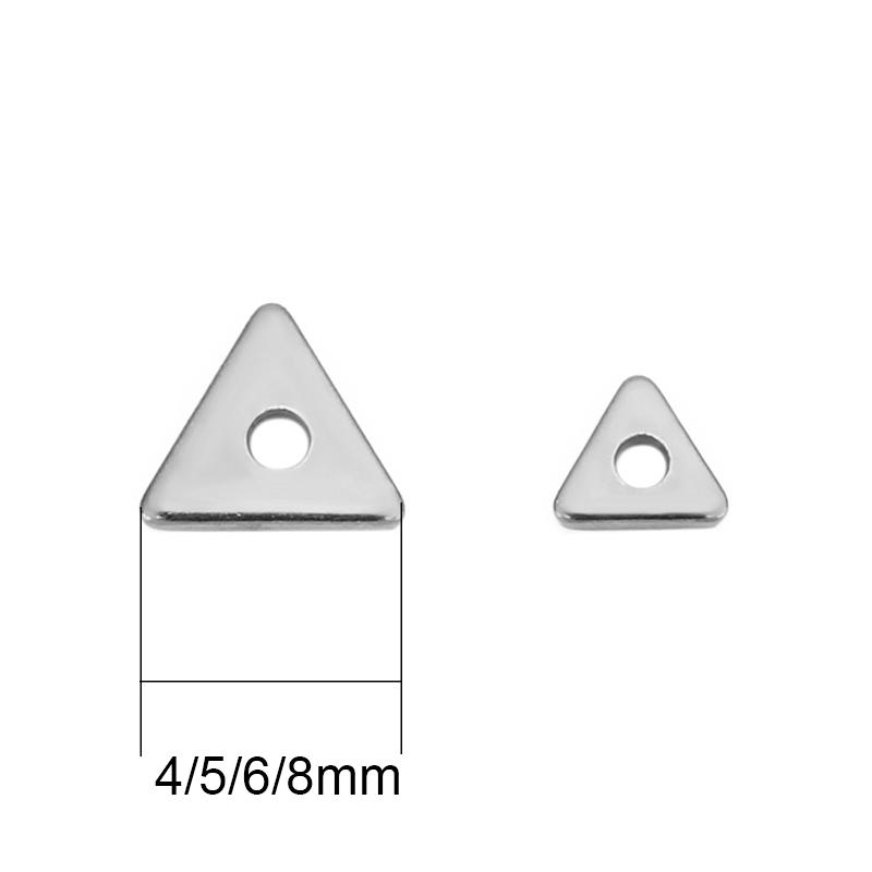 30pcs PVD Never Fade Stainless Steel Spacer Beads 4 5 6 8 Mm Thin Triangle Square Beads For Necklace Bracelet Diy Jewelry Making