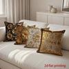 2D Golden Floral Pattern Decorative Throw Pillow Covers Pattern Cushion Cover Suitable For Sofa Bedroom Car Pillow Cover